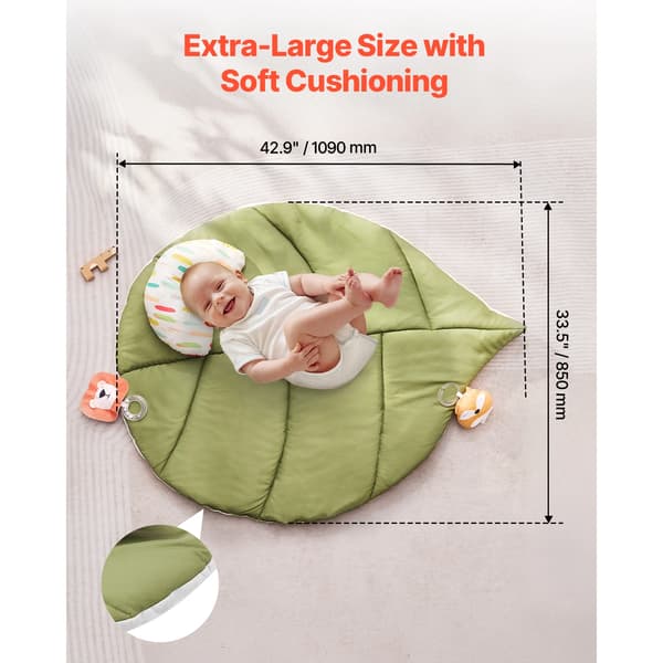 Babylekmatta, Bladformad Design, 6 Engagerande Leksaker,6 Leksaker