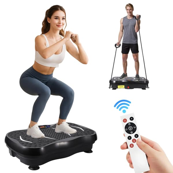 Vibrationsplade, Justerbar Intensitet, Kompakt Design,sort
