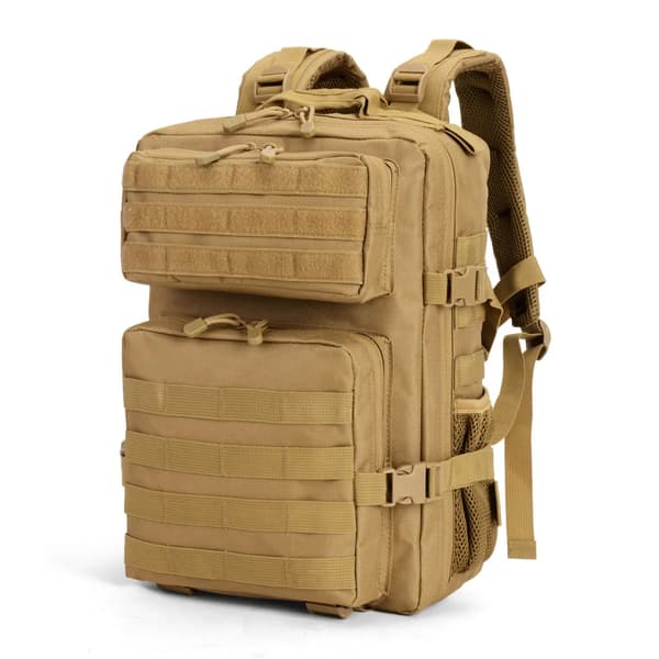 Rygsæk, 24 liter kapacitet, holdbart polyester materiale,Khaki