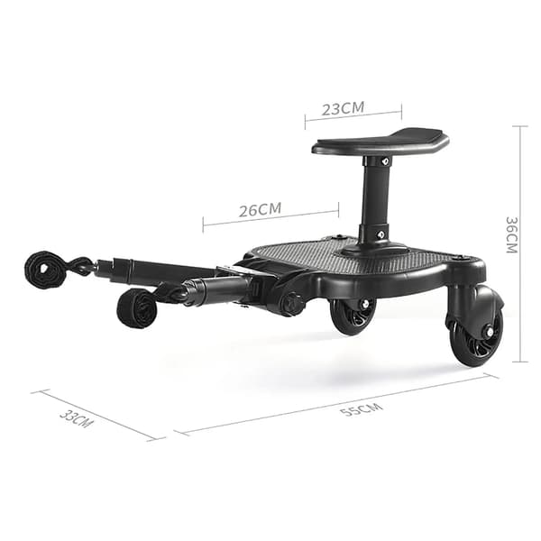 Stroller Pedal Adapter, Letvægtsdesign, Nem Installation,sort