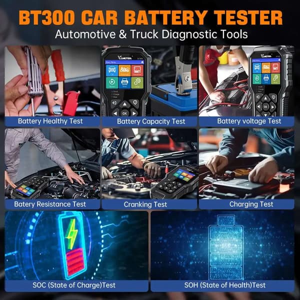 Batteritest, SOH-test, Bred kompatibilitet,BT300