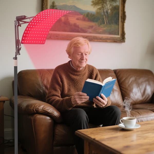 Rødt Lys Terapi Lampe, Infrarød Varmebehandling, Justerbar Stativ,Sort