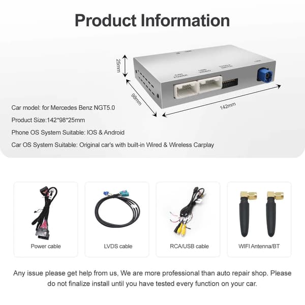 Trådløs CarPlay, Dual Bluetooth Audio, Android Auto Support,NTG 5.0