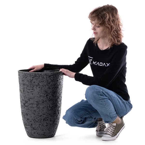 Blomsterkrukke, Moderne Design, Holdbar Plastkonstruktion,sort