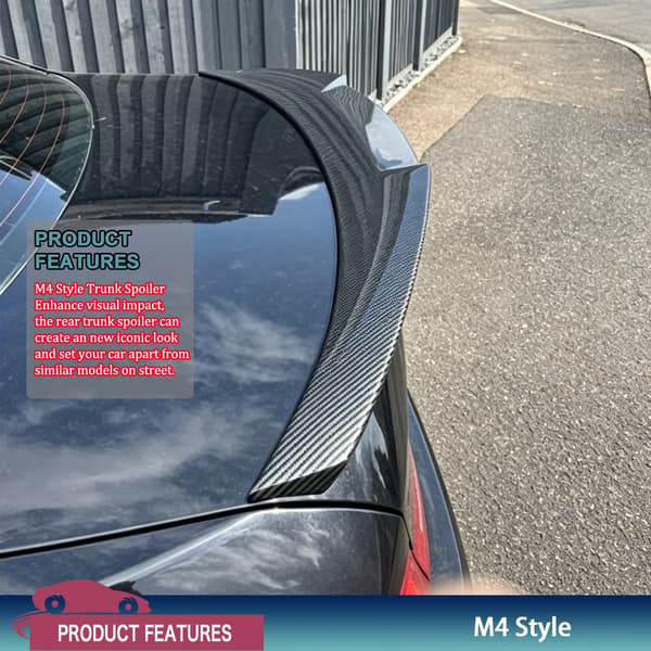 Bagagerums Spoiler, M4 Stil, Nem Installation,kulstoflook