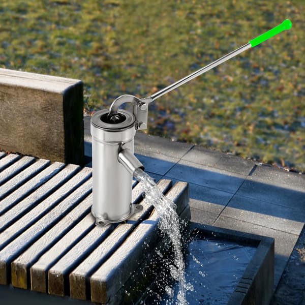 Manuel Sprinklerpumpe, Rustfrit Stål, Effektiv Grundvandsudvinding,Lys Grå