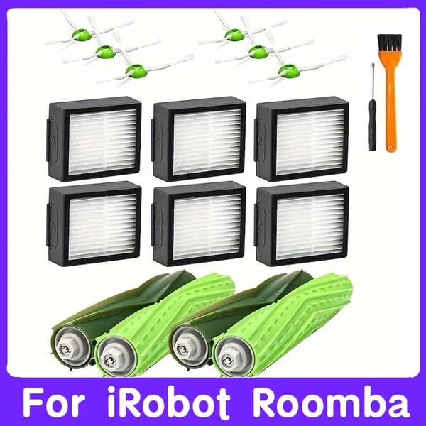 Rullborste, Kompatibel med iRobot Roomba, Hållbart Gummimaterial,18PCS