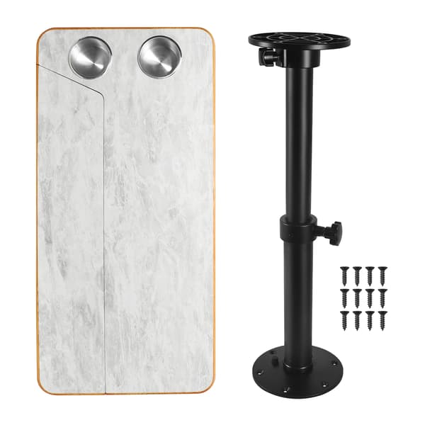 RV Bord, Justerbar Højde, Pladsbesparende Design,Sort bordben