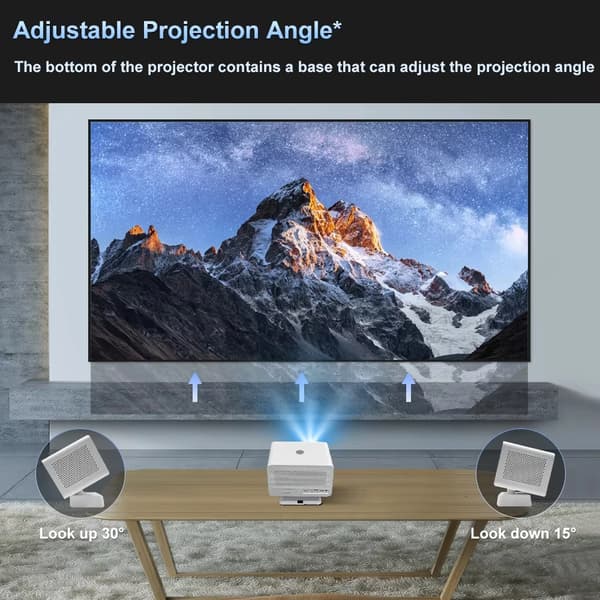 Projektor, 4K understøttelse, Bluetooth-forbindelse,VOXFLIX X9 ultra, EU stik