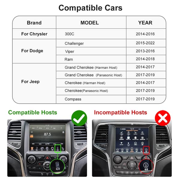 Bilgränssnitt Uppgradering, Trådlös CarPlay, Android Auto,För 2014-2019