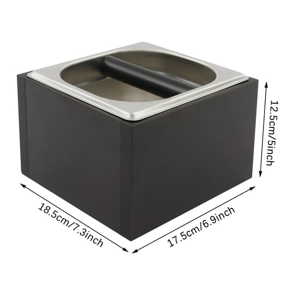 Kaffeknockbox, 1500ml kapacitet, holdbar rustfrit stål konstruktion,sort