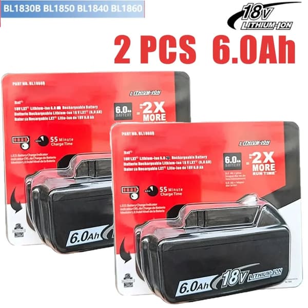 Batteri, 6Ah Litiumjon, 18V Kompatibilitet,18V-d, Beige