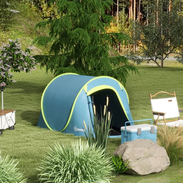 Campingtält, Ett Sovrum, Enkel Montering, Blå