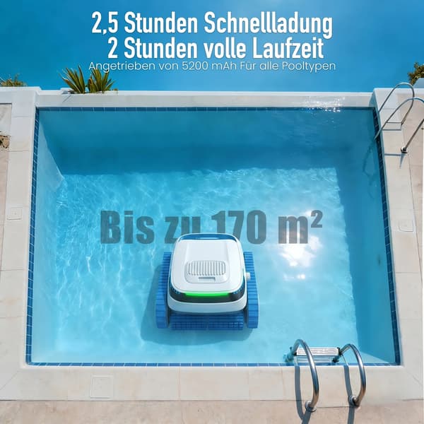 Robotdammsugare för pool, sladdlös drift, smart navigering,PC20