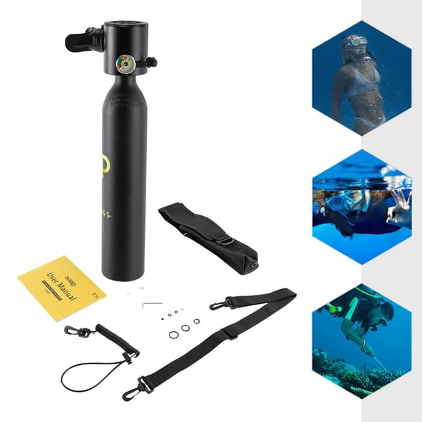 Scuba Tank, 3000PSI Højtryk, 100L Luftkapacitet,sort