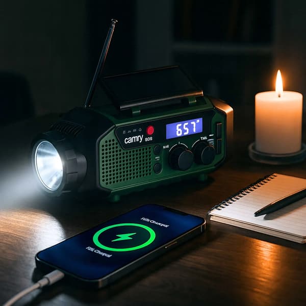 Nödradio, Bluetooth-högtalare, Powerbank,grön