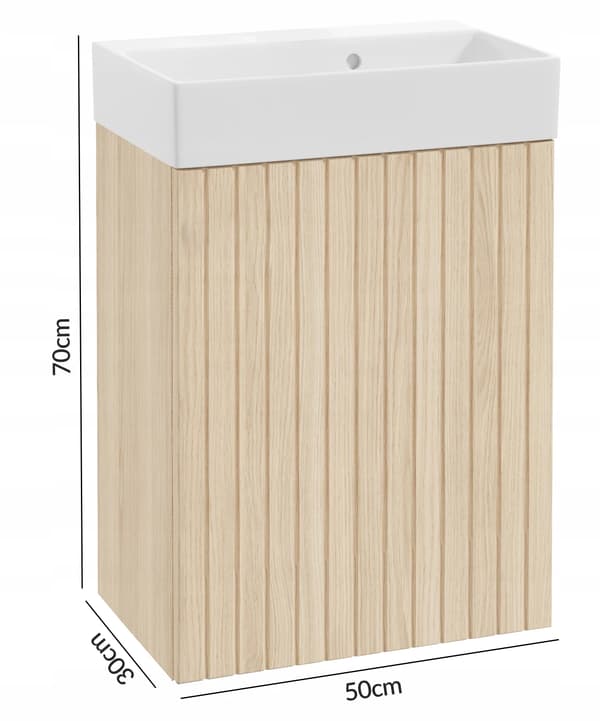 Badrumsskåp, Modern Design, Väggmonterad Handfat,Brun