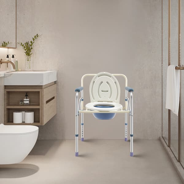 Brusebænk, Foldbart Design, Justerbar Højde,HVID