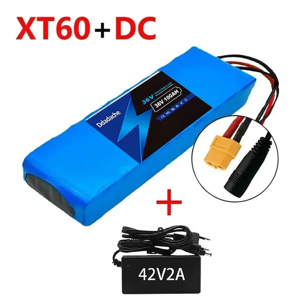 Litiumjonbatteri, 100000mAh kapacitet, CE-certifierad, XT60-DC-laddare