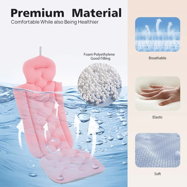 Badkudde, Halkfri Design, Andningsbart Material,Rosa