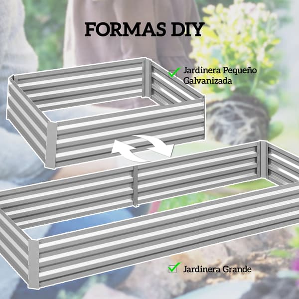Planter, Larger Size, Durable Metal Construction, Light Grey, Large