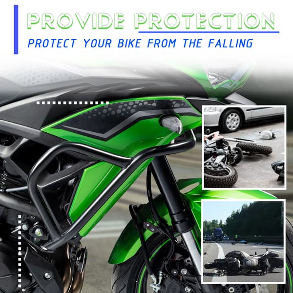 Crash Bar Bumper, Motorbeskyttelse, Kompatibel med Kawasaki Versys 650,sort