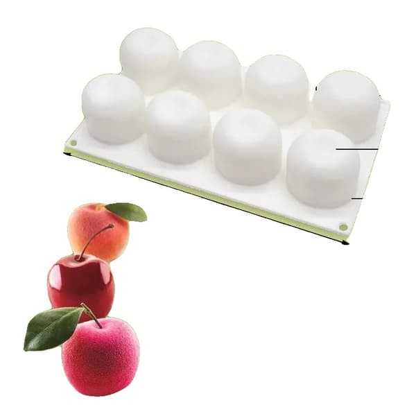 Mousseform, 6-hul design, fleksibelt silikone materiale,Æble