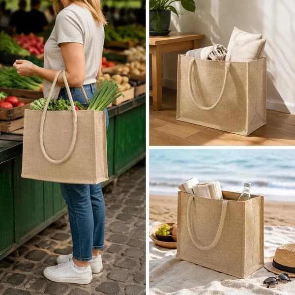 Jutepåsar, Hållbart Material, Miljövänlig Design,Brun