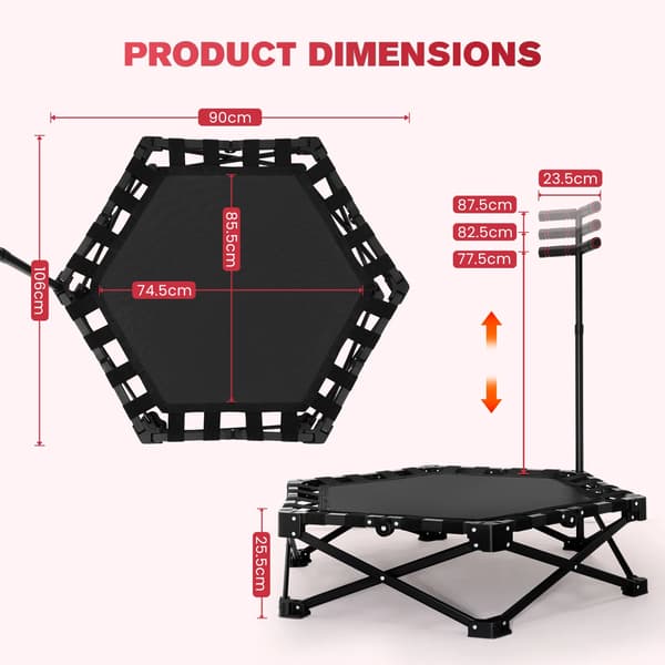 Trampolin, Justerbar Höjd, Hållbar och Stabil Design,A