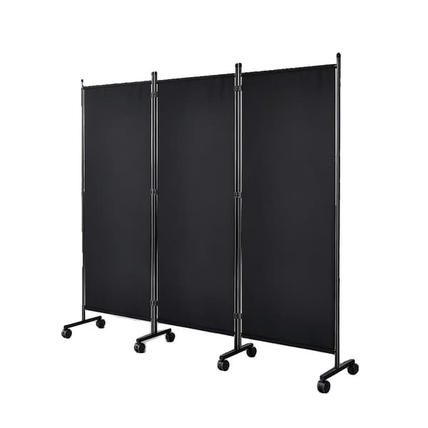 Bärbar integritetsskärm, 360° vikbar, förtjockad järnstruktur, Höjd: 180 cm, Bredd: 120 cm per panel, Montering krävs
