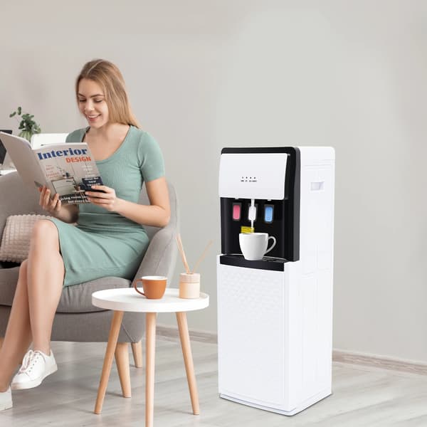 Vandkøler Dispenser, Varm & Kold, Bundlæsning,HVID
