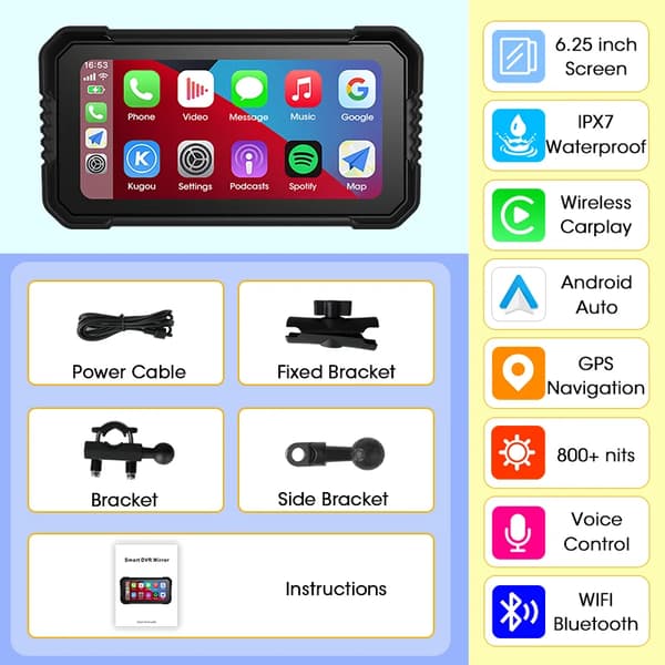 GPS-navigointi, vedenkestävä, kaksois-Bluetooth,MT