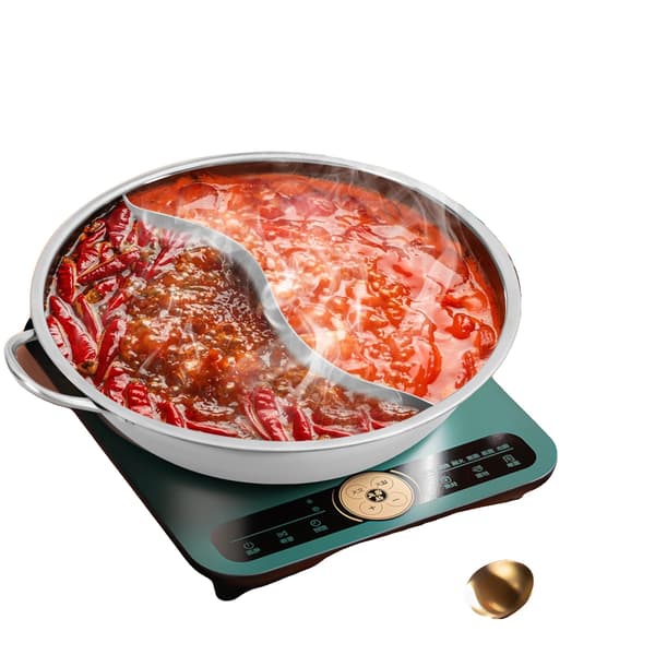 Hot Pot, Rustfrit Stål, Glaslåg,Sølv