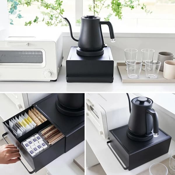 Kaffemaskinebord, Moderne Design, Pladsbesparende Opbevaring,Sort