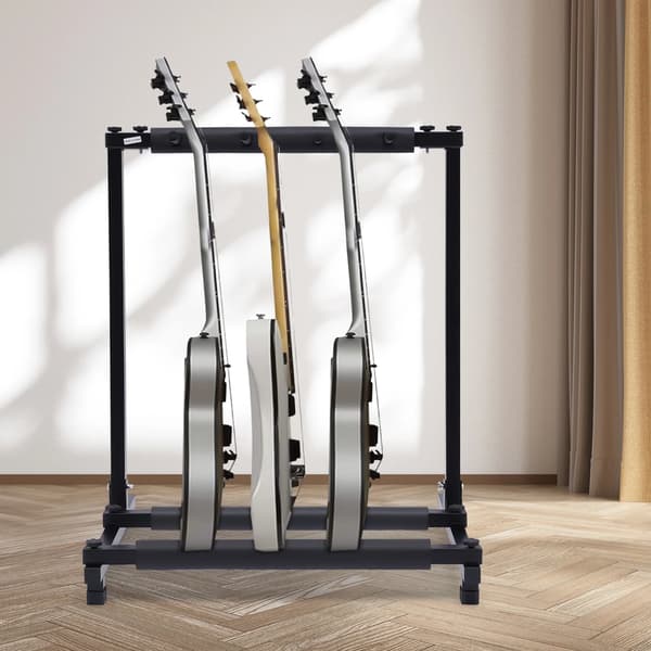 Gitarrställ, rymmer 3 gitarrer, hållbar järnram,svart