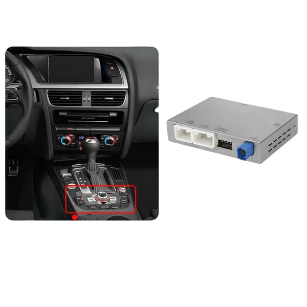 Bilinterface Dekoder, Navigationssystem, Smartphone Integration, kompatibel med Audi A4 B8 A5 Q5 S5 2009-2015,Med MMI Knob