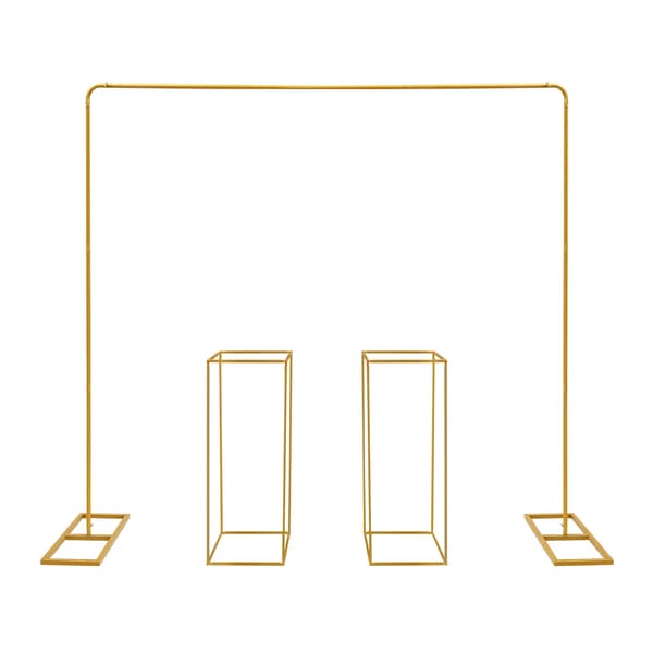 Bröllopsbåge, Hållbar Stålstruktur, Mångsidiga Dekorationsstativ,Guld, 2 x 2 m-a