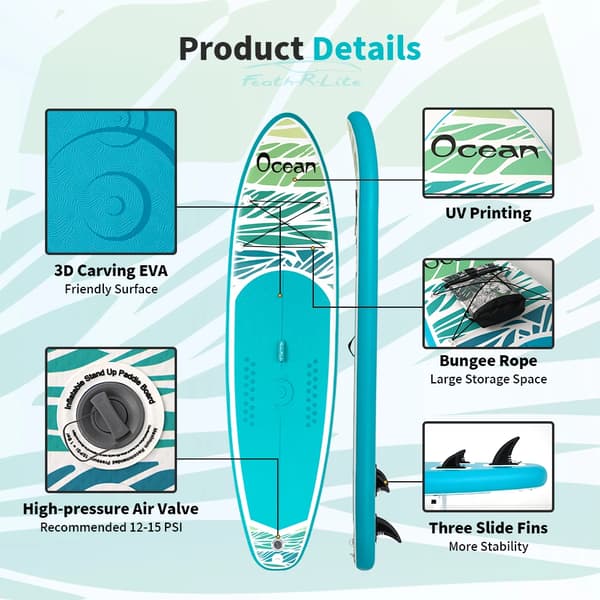Stand-Up Paddle Board, Oppustelig, Bærbar Design,Ocean