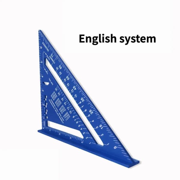 Triangulär Linjal, Hållbar Aluminiumlegering, Mångsidigt Mätverktyg,Blå engelsk system