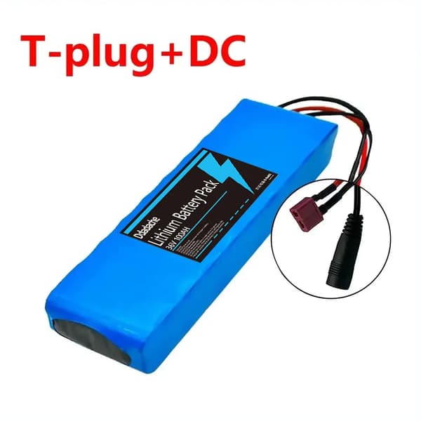 Elcykelbatteri, 100000mAh kapacitet, 36V konfiguration,T-plugg-DC