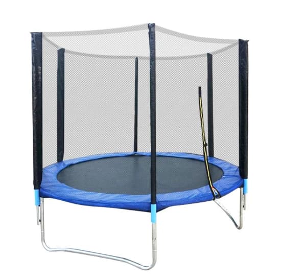 Trampolin, Holdbart Stål, Sikkerhedsnet Inkluderet,Blå