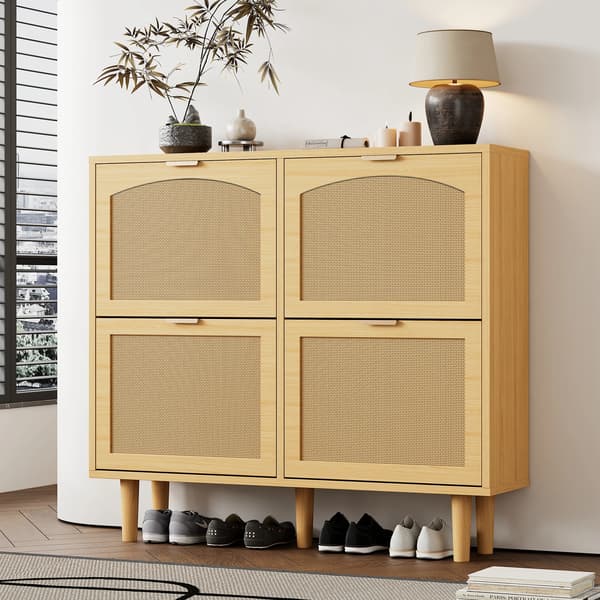 Sko Skab, Multifunktionelt Design, Åndbare Rattan Døre,Koreansk stil