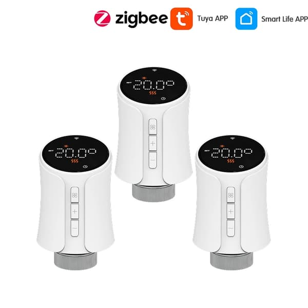 Smart Termostataktuator, Appkontroll, Röstassistentkompatibel,Zigbee-3PCS