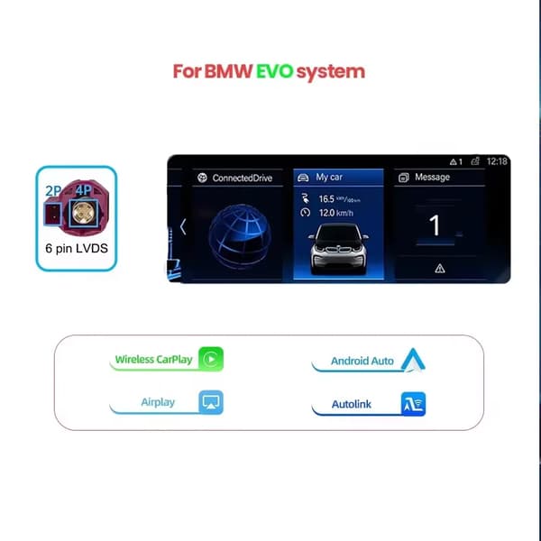 CarPlay ja Android Auto -moduuli, langaton yhteys, helppo asennus,EVO-järjestelmä
