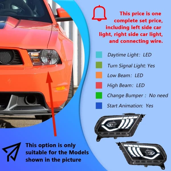 Forlygter, LED-opgradering, Dynamisk DRL,Forlygte et sæt