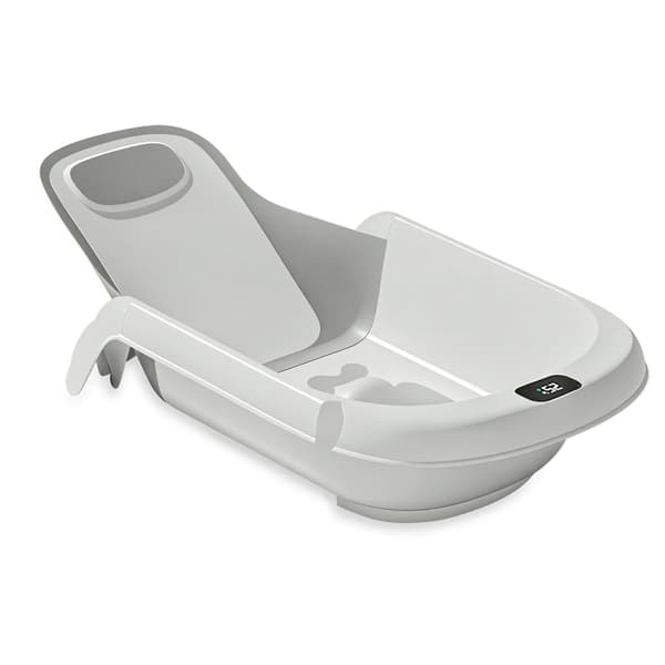 Babybadekar, Konvertibel Design, Temperaturovervågningsfunktion,GRÅ