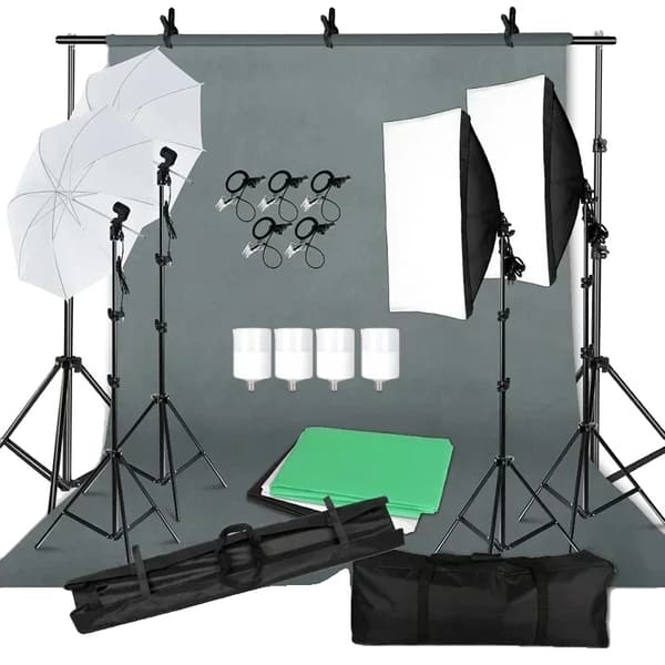 Fotografikitt, Softbox-belysning, Reflektorparaplyer,Fotostudio Kit 53