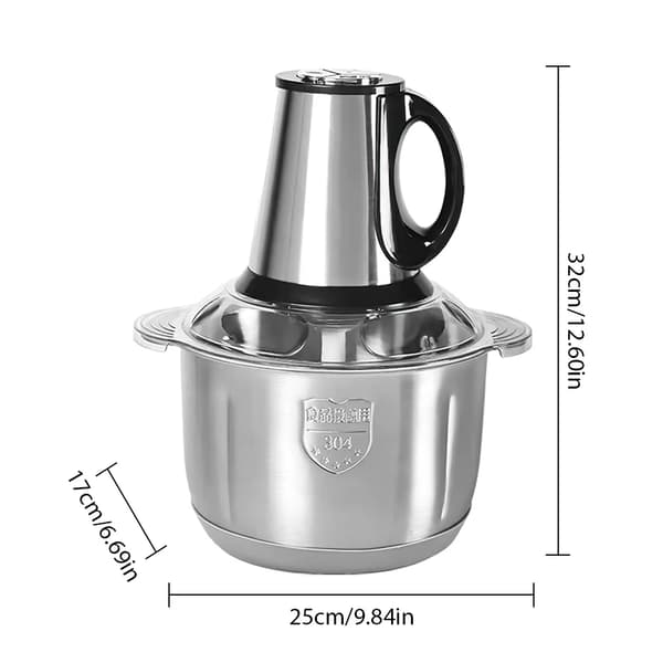 Kødhakker, 5L kapacitet, rustfrit stålblad,5L