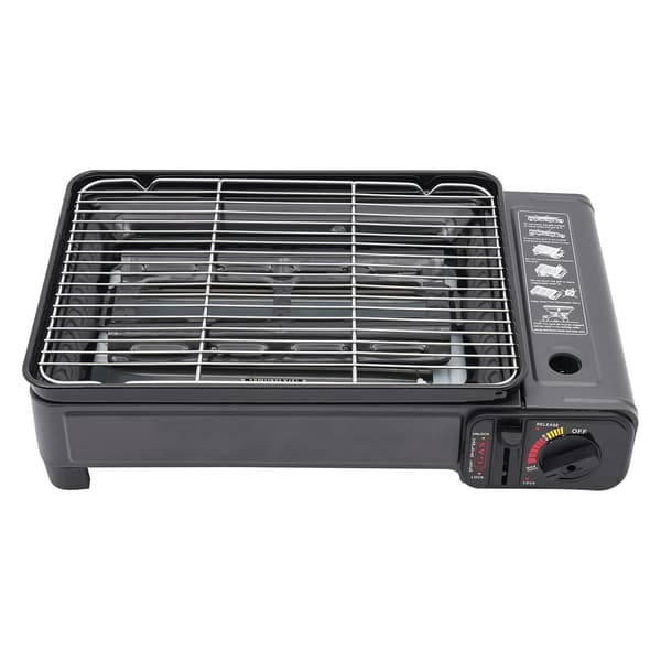 Gasgrill, Bærbar Design, Fuld BBQ Sæt Inkluderet,sort