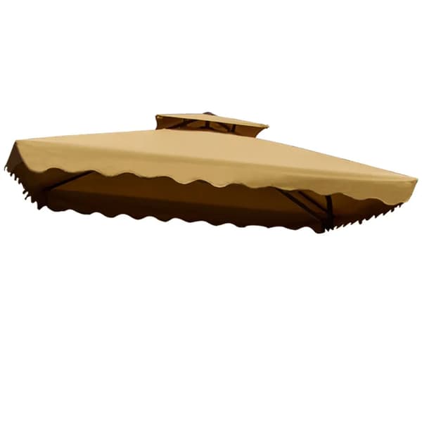 Solsæk Canopy, Holdbar Poly Bomuld, UV Beskyttelse,2.5m kvadrat 8-bone-a, khaki